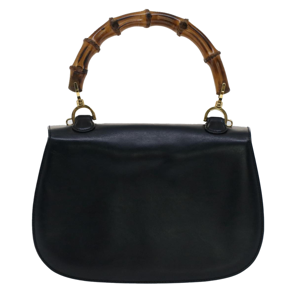 GUCCI Bamboo Hand Bag Leather Black 000.1781 Auth yk8245 - Picture 2 of 16